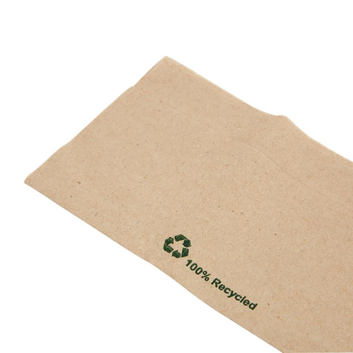 Fiesta Recyclable Recycled Lunch Napkin Kraft 32x30cm 1ply Dispenser Fold (6000 Pack) Fiesta Recyclable