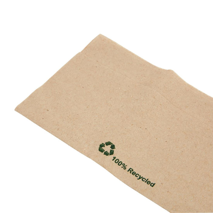 Fiesta Recyclable Recycled Lunch Napkin Kraft 32x30cm 1ply Dispenser Fold (6000 Pack) Fiesta Recyclable