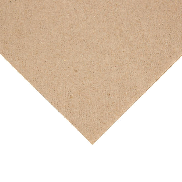 Fiesta Recyclable Recycled Cocktail Napkin Kraft 24x24cm 2ply 1/4 Fold (4000 Pack) Fiesta Recyclable