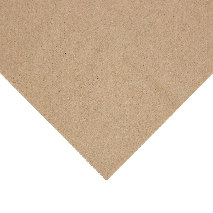 Fiesta Recyclable Recycled Lunch Napkin Kraft 33x33cm 2ply 1/4 Fold (2000 Pack) Fiesta Recyclable