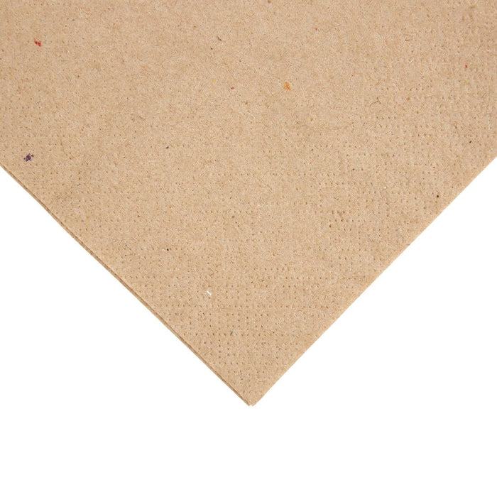 Fiesta Recyclable Recycled Dinner Napkin Kraft 40x40cm 2ply 1/4 Fold (2000 Pack) Fiesta Recyclable