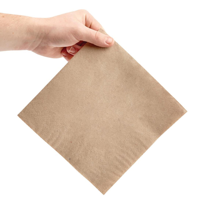 Fiesta Recyclable Recycled Dinner Napkin Kraft 40x40cm 2ply 1/4 Fold (2000 Pack) Fiesta Recyclable