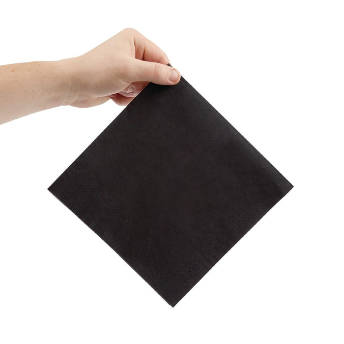 Fiesta Recyclable Dinner Napkin Black 40x40cm 3ply 1/4 Fold (1000 Pack) Fiesta Recyclable