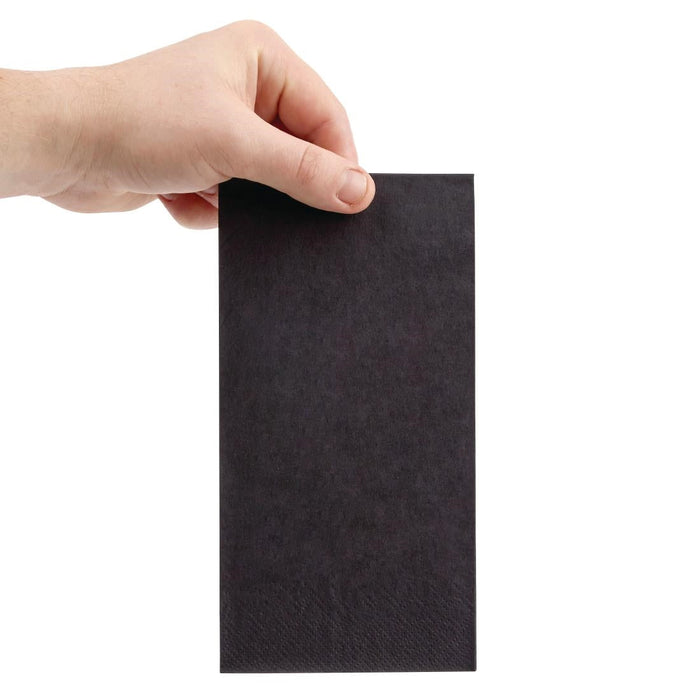 Fiesta Recyclable Dinner Napkin Black 40x40cm 3ply 1/8 Fold (1000 Pack) Fiesta Recyclable