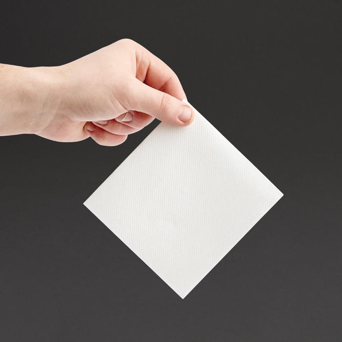 Fiesta Recyclable Premium Tablin Cocktail Napkin White 24x24cm Airlaid 1/4 Fold (2400 Pack) Fiesta Recyclable