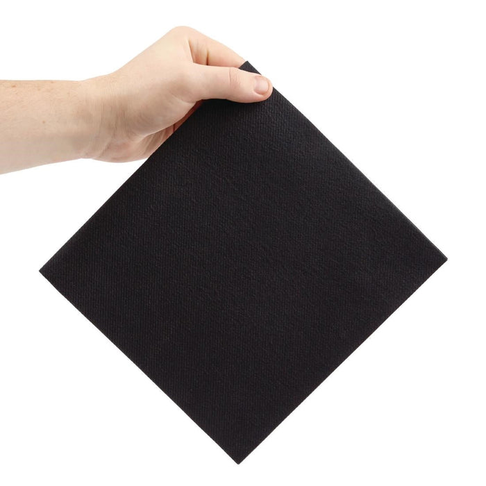 Fiesta Recyclable Premium Tablin Dinner Napkin Black 40x40cm Airlaid 1/4 Fold (500 Pack) Fiesta Recyclable