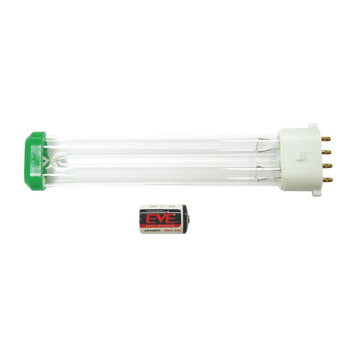 Replacements bulb and battery. Green end cap