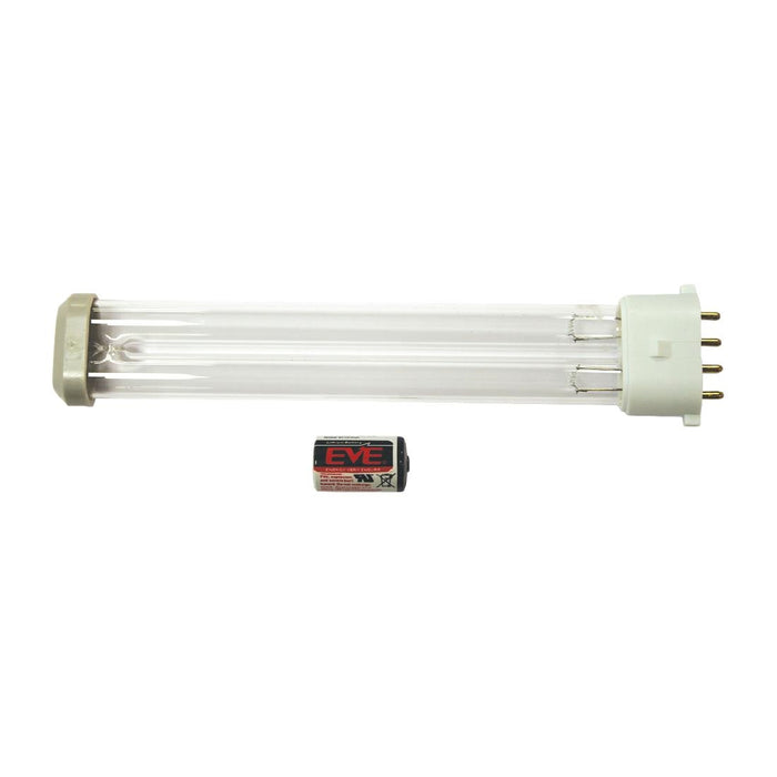 Replacements bulb and battery. Silver/Grey end cap