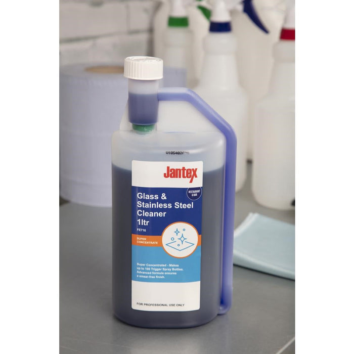 Jantex Glass and Stainless Steel Cleaner Super Concentrate 1Ltr Jantex