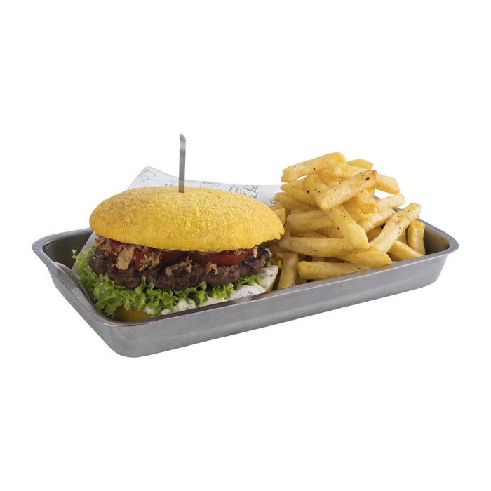 APS Vintage Stainless Steel Serving Tray 255(L)x160(W))mm APS