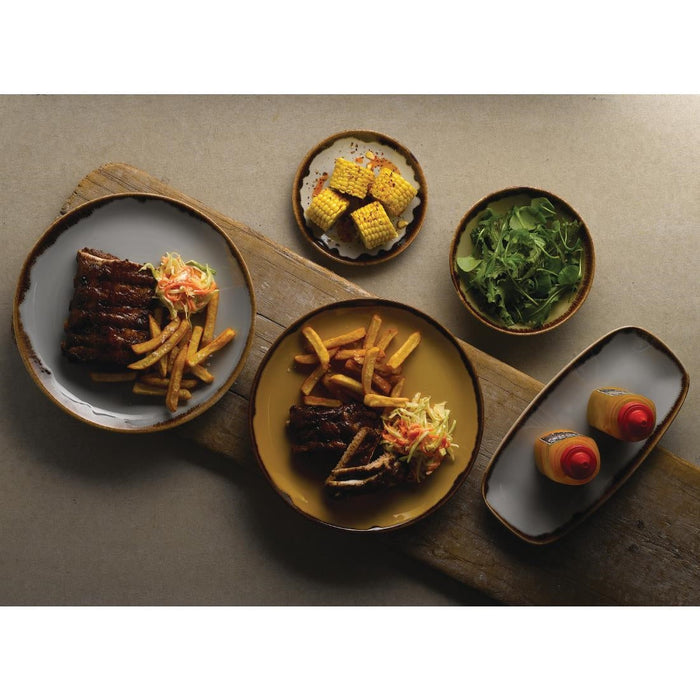 Dudson Harvest Coupe Plates Mustard 288mm (12 Pack) Churchill