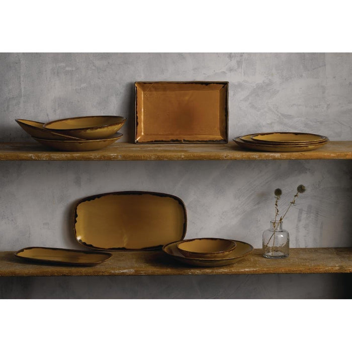 Dudson Harvest Coupe Plates Mustard 165mm (12 Pack) Churchill
