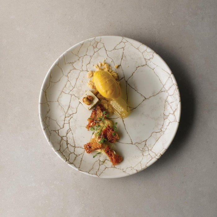 Studio Prints Kintsugi Agate Grey Coupe Plates 260mm (12 Pack) Churchill