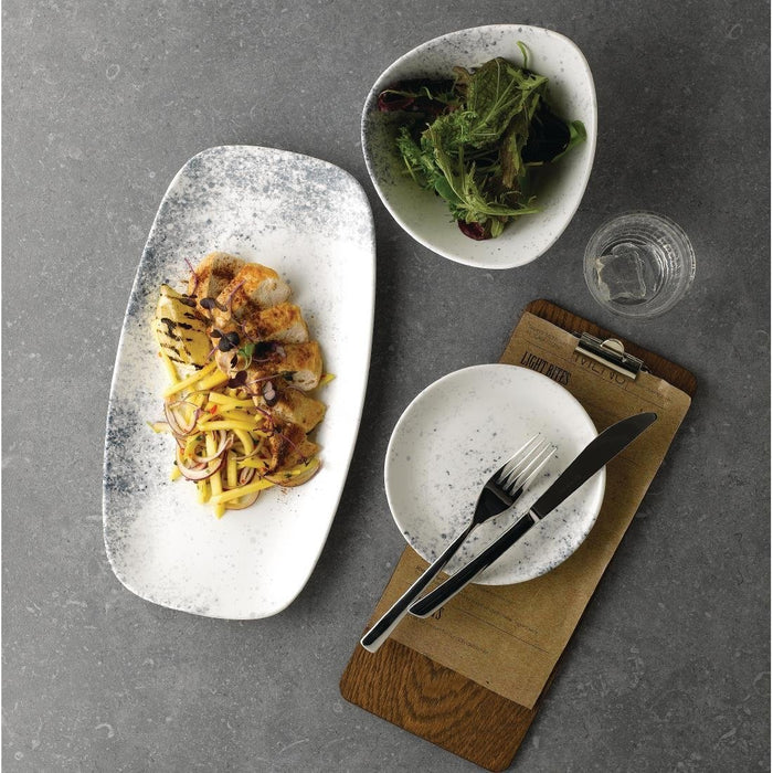 Studio Prints Haze Blue Chefs' Oblong Plate No. 4 13 7/8 x 7 3/8 " (6 Pack) Churchill