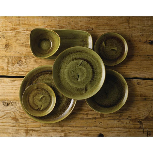 Stonecast Plume Olive Chefs' Oblong Plates No. 4 13 7/8 x 7 3/8 " (6 Pack) Churchill