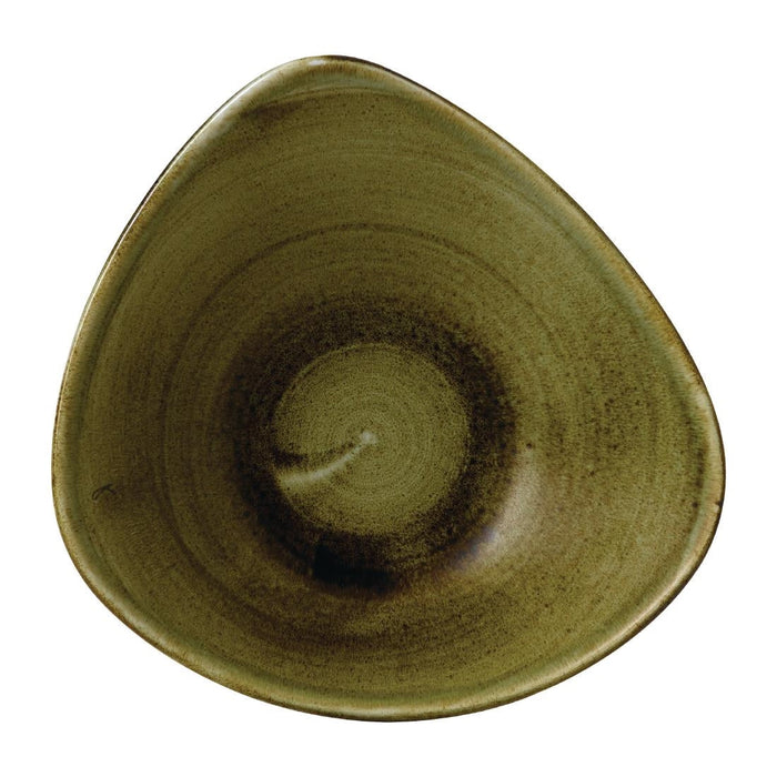 Stonecast Plume Olive Triangle Bowl 21oz (12 Pack) Churchill