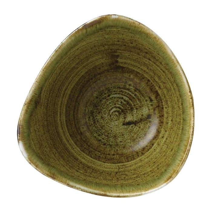 Stonecast Plume Olive Triangle Bowls 9oz (12 Pack) Churchill