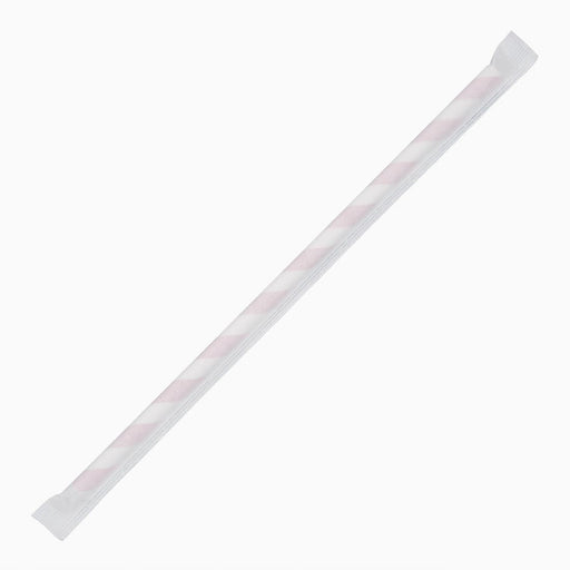 Fiesta Compostable Individually Wrapped Paper Straws Red Stripes (250 Pack) Fiesta Compostable