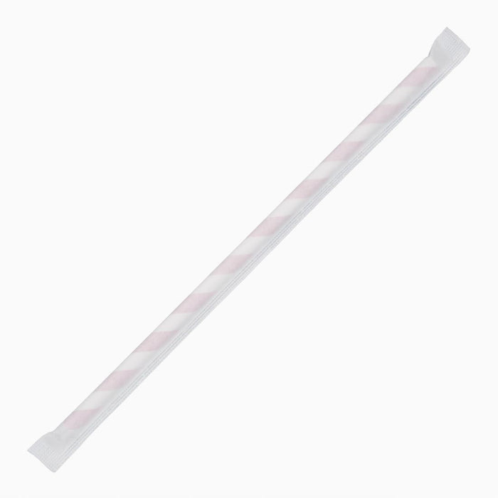 Fiesta Compostable Individually Wrapped Paper Straws Red Stripes (250 Pack) Fiesta Compostable