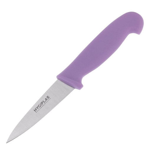 Blade Length: 3.5". Weight: 29g. Purple for allergens