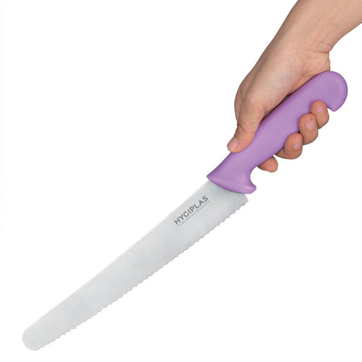 Hygiplas Serrated Pastry Knife Purple 25.4cm Hygiplas