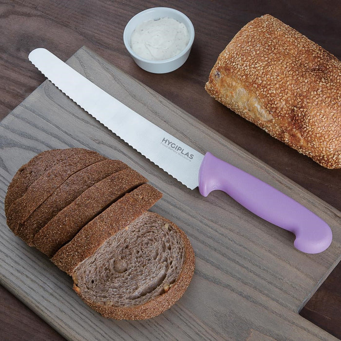 Hygiplas Serrated Pastry Knife Purple 25.4cm Hygiplas