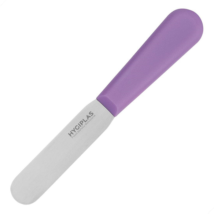 Blade Length: 4". Weight: 44.5g. Purple for allergens