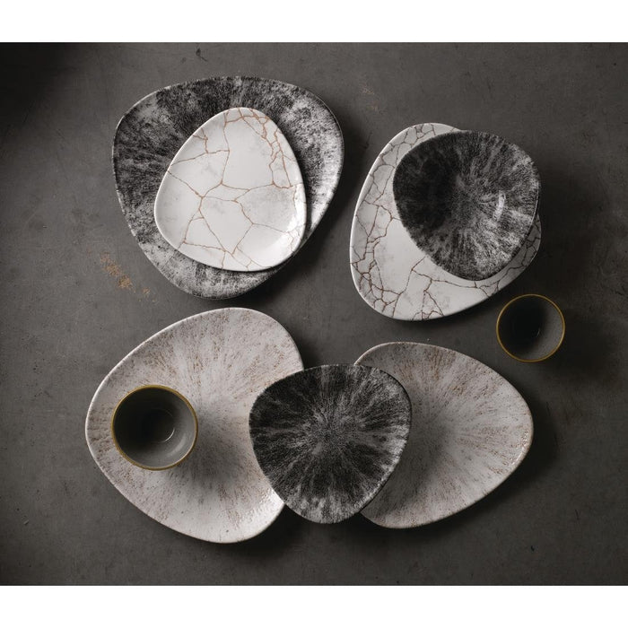 Churchill Studio Prints Kintsugi Agate Grey Lotus Plates 177mm (12 Pack) Churchill