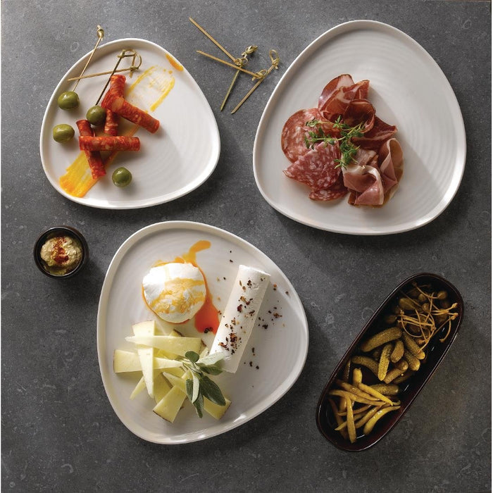 Churchill White Triangle Walled Chef Plates 200mm (6 Pack) Churchill