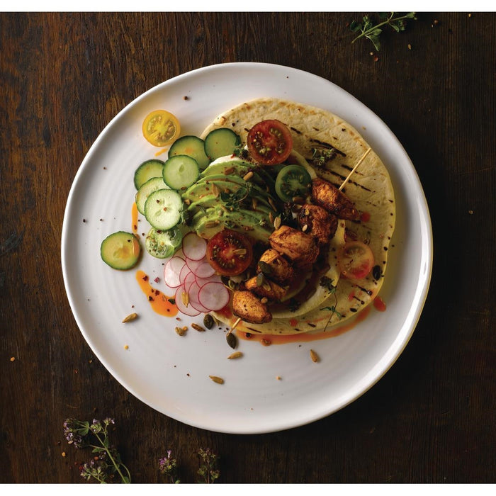 Dudson White Organic Flat Plates 318mm (6 Pack) Churchill