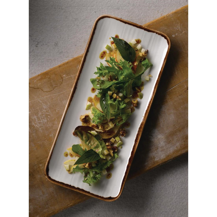 Dudson Harvest Organic Coupe Rectangle Platters Natural 346x156mm (6 Pack) Churchill
