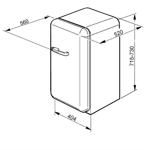Smeg 50s Retro Mini Bar Fridge White FAB5LWH5 Smeg