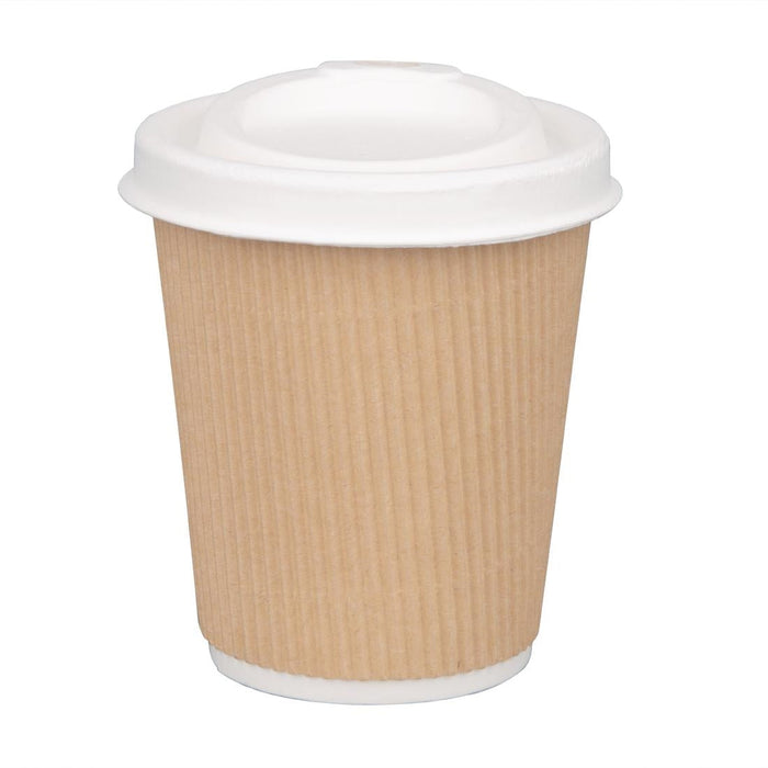 Fiesta Compostable Bagasse Coffee Cup Lids 225ml / 8oz (1000 Pack) Fiesta Compostable