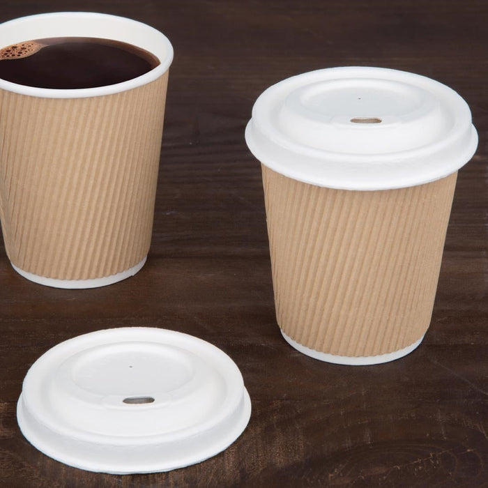 Fiesta Compostable Bagasse Coffee Cup Lids 225ml / 8oz (1000 Pack) Fiesta Compostable