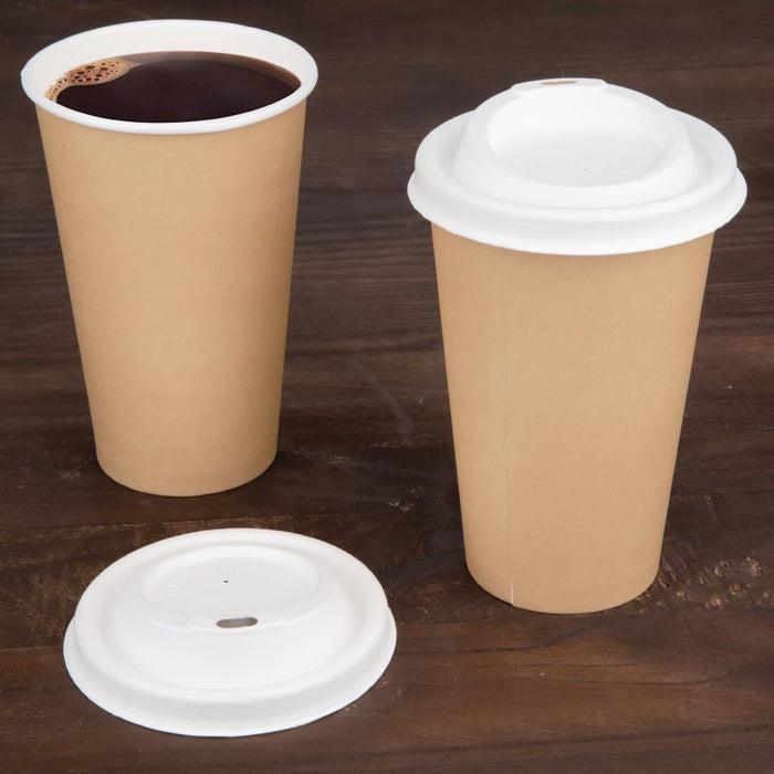 Fiesta Compostable Bagasse Coffee Cup Lids 340ml / 12oz (1000 Pack) Fiesta Compostable