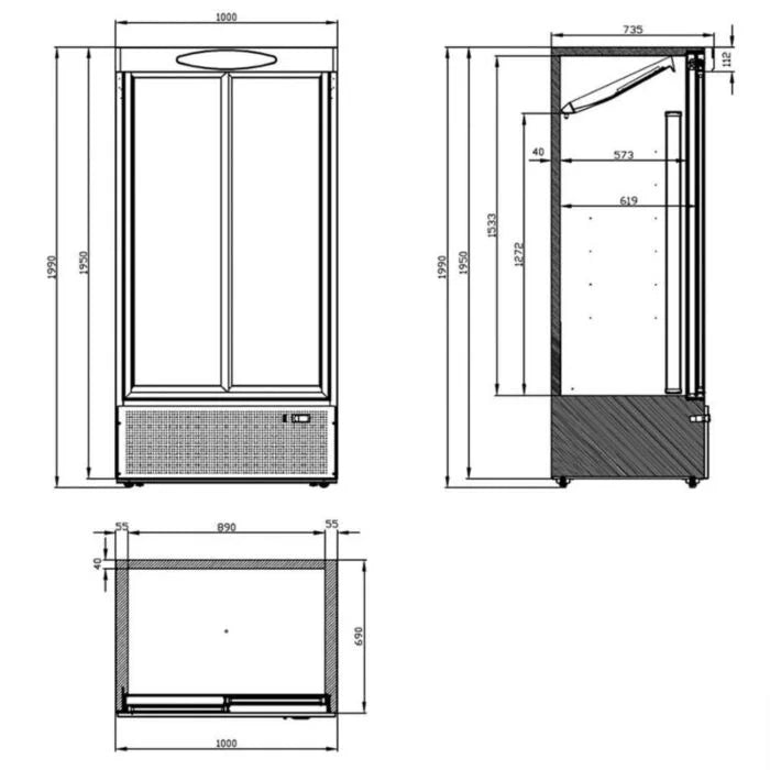 Tefcold FS1002S Glass Door Fridge