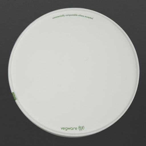 Vegware 185-Series Compostable Bon Appetit Wide PLA-lined Paper Food Bowl Lid (300 Pack) Vegware