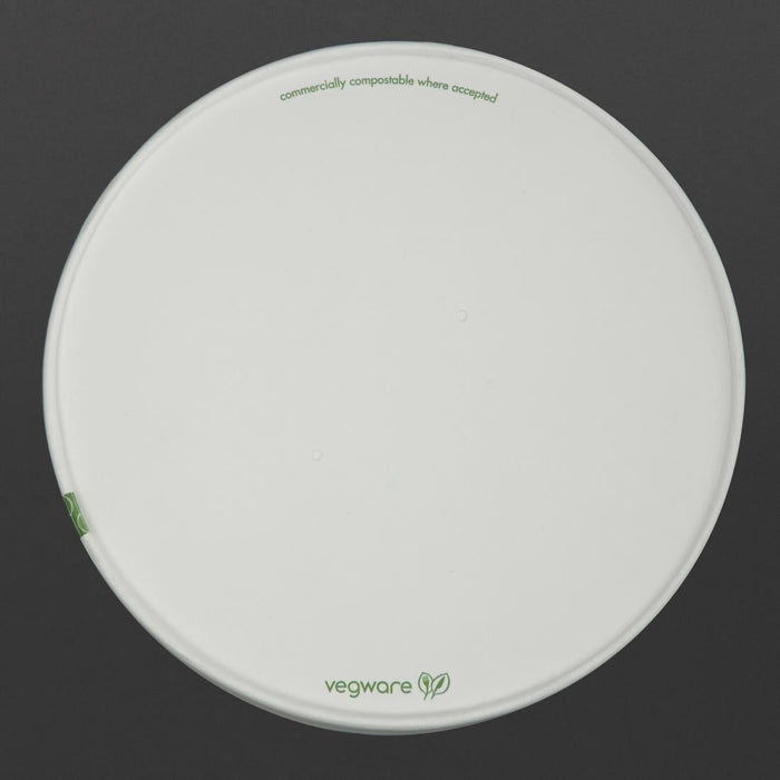 Vegware 185-Series Compostable Bon Appetit Wide PLA-lined Paper Food Bowl Lid (300 Pack) Vegware