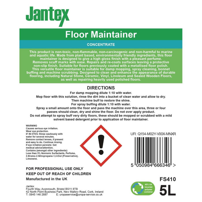 Jantex Green Floor Maintainer Concentrate 5Ltr Jantex