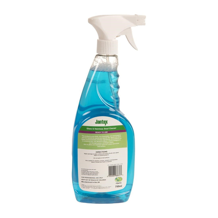 Jantex Green Glass and Stainless Steel Cleaner Ready To Use 750ml Jantex