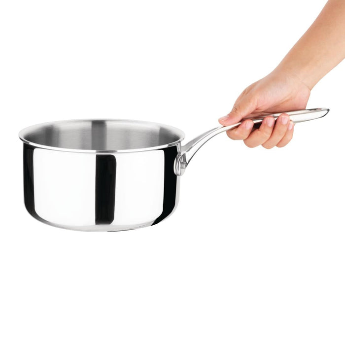 Vogue Stainless Steel Tri-Wall Saucepan 18cm Vogue
