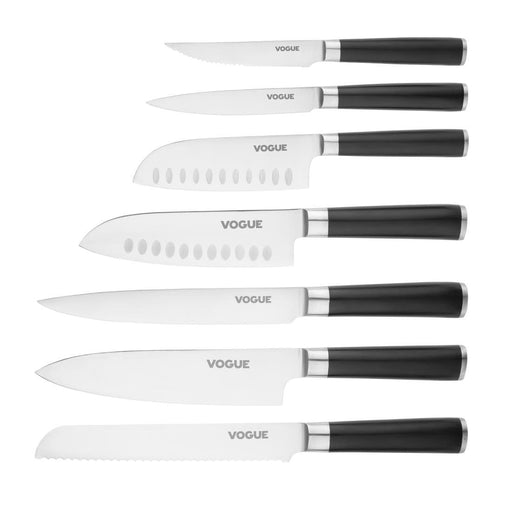 Vogue Bistro Santoku Knife Black 17.9cm Vogue