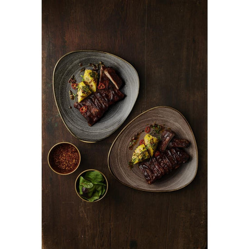 Churchill Stonecast Raw Lotus Plate Brown 254mm (12 Pack) Churchill