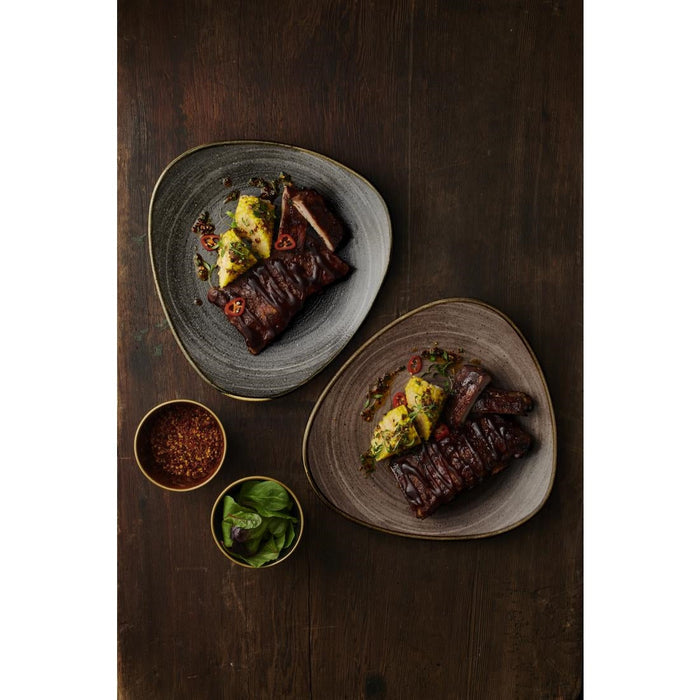 Churchill Stonecast Raw Lotus Plate Black 254mm (12 Pack) Churchill
