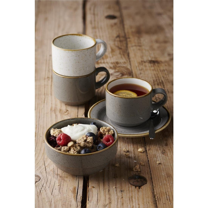 Churchill Stonecast Profile Stacking Bowl Grey 358ml (6 Pack) Churchill