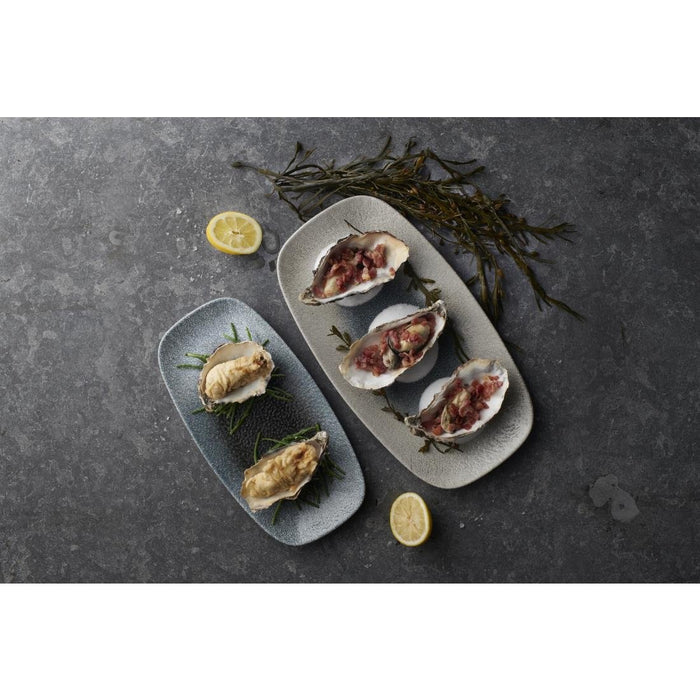 Churchill Raku Duo Agate Chefs Oblong Plate Topaz 348x189mm (6 Pack) Churchill