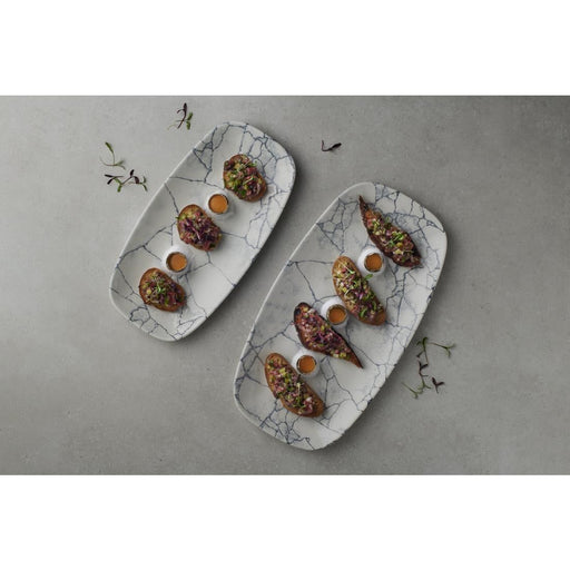 Churchill Studio Prints Kintsugi Pearl Chefs Oblong Plates Grey 287x152mm (12 Pack) Churchill