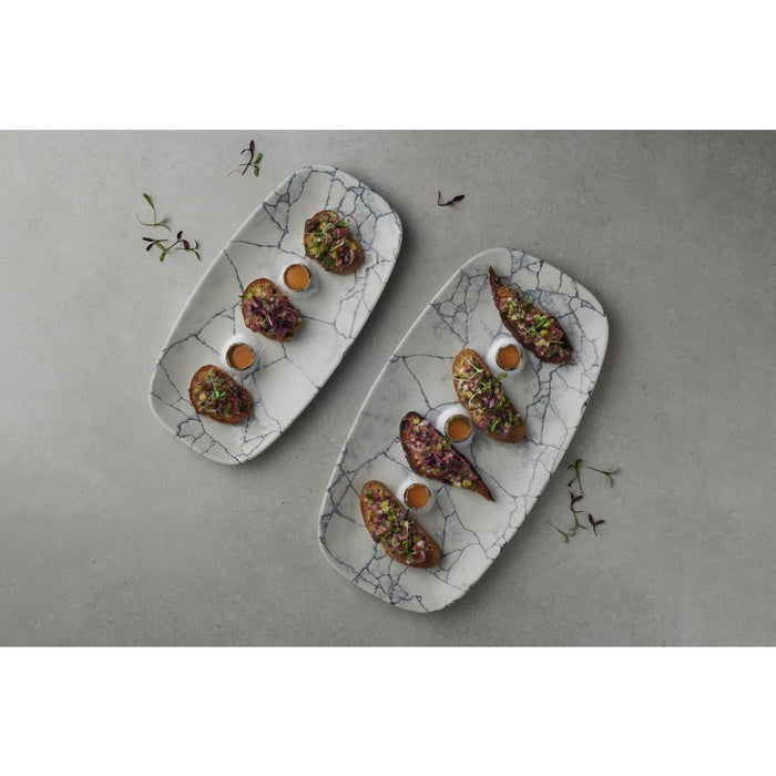 Churchill Studio Prints Kintsugi Pearl Chefs Oblong Plates Grey 287x152mm (12 Pack) Churchill
