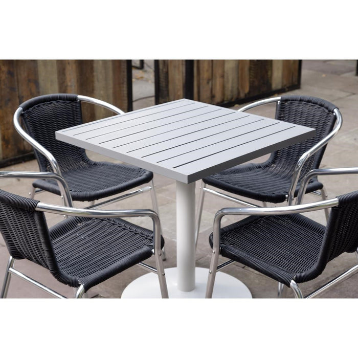 Bolero Cast Iron Round Table Base White Bolero