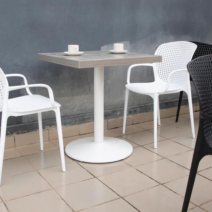 Bolero Cast Iron Round Table Base White Bolero